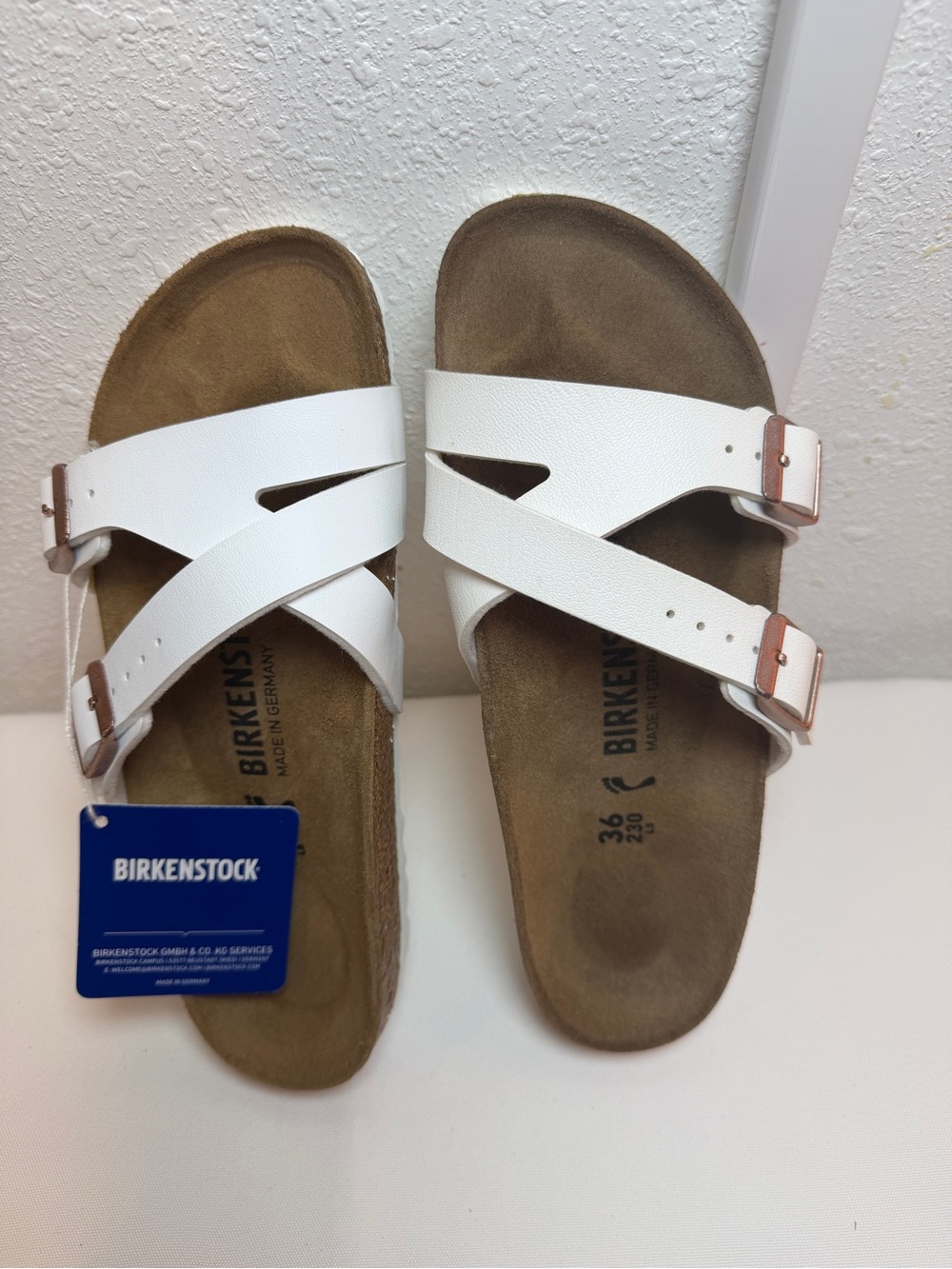 Birkenstock Yao Sandals New With Tags Never Worn White size EU 36 US 5-5.5
